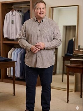 Viyella Men's Gun Check Sport Shirt  Size 2XLT